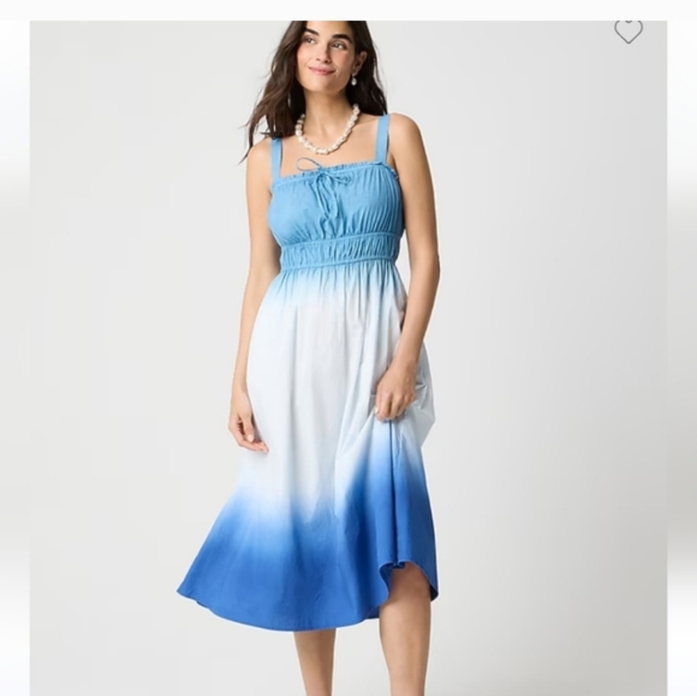 J Crew Factory Store, Ombré midi dress, NWT, L 3x Label Defect Elastic